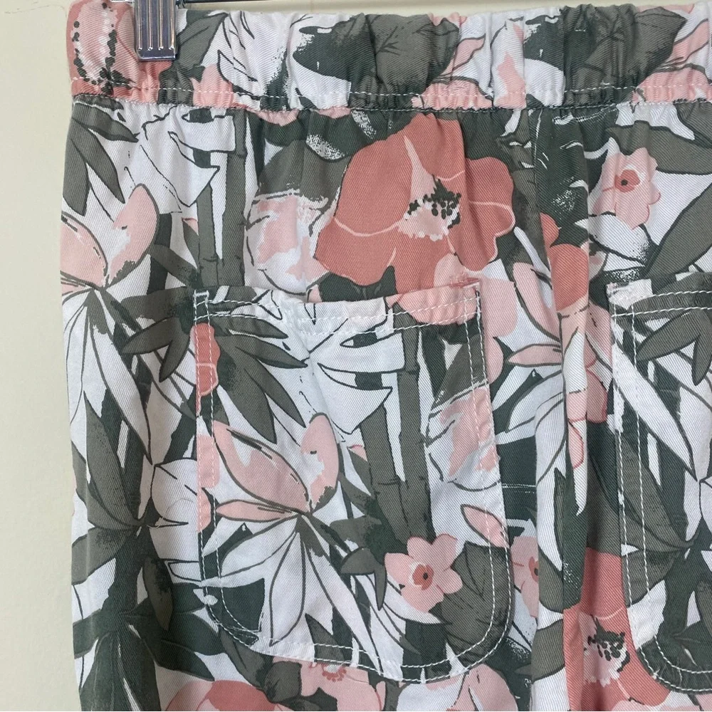 C&C California Floral Drawstring Pants Cuffed Leg Pockets Boho S - Picture 9 of 10